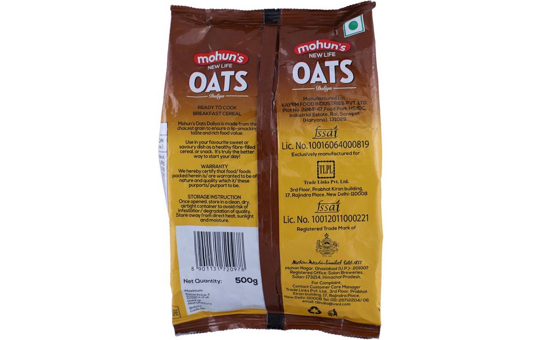 Mohun's Oats - Daliya   Pack  500 grams